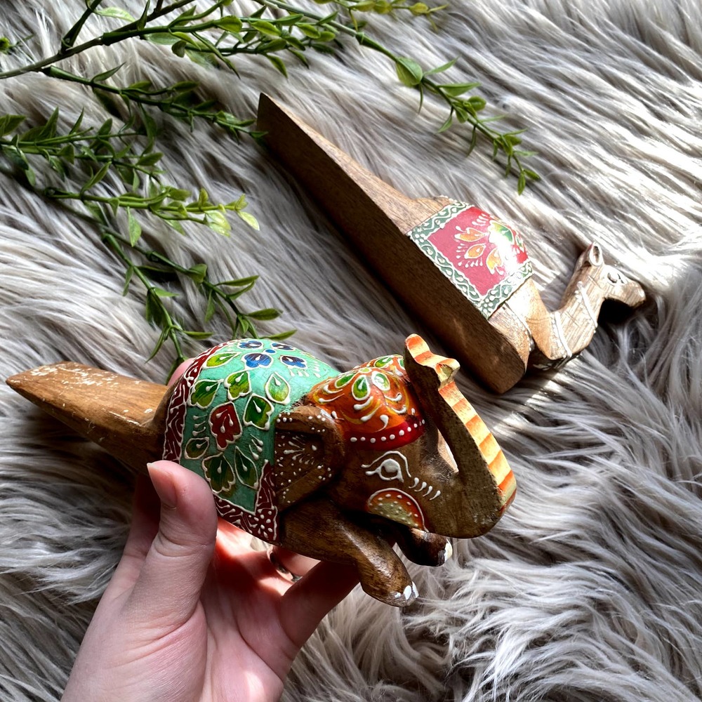 Elephant + Camel Hand-Painted Door Stoppers